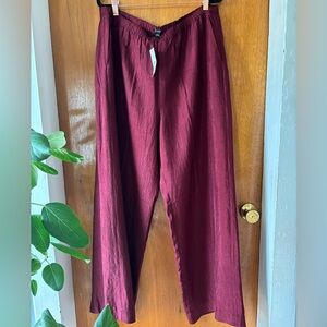 J. Crew Burgundy Wide Leg Pants